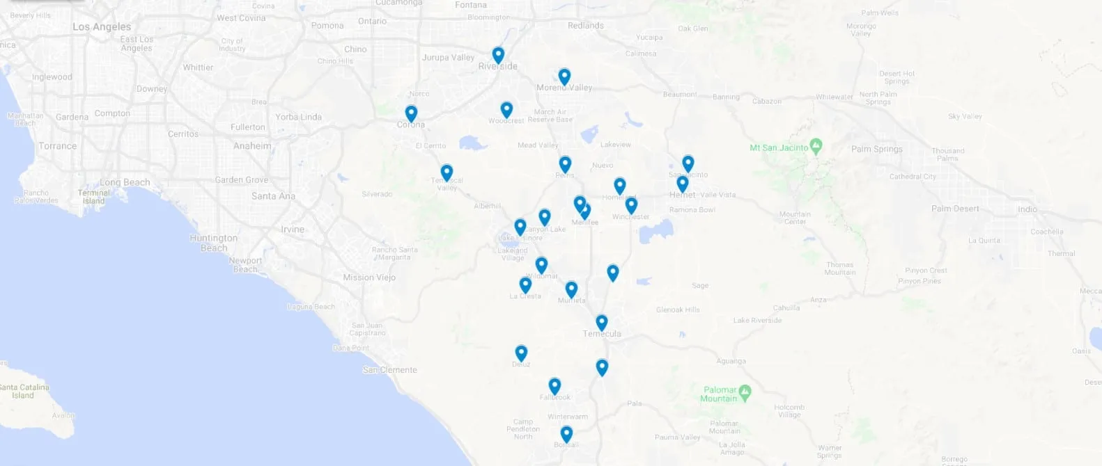 Clearvu Window Cleaning Temecula service area map